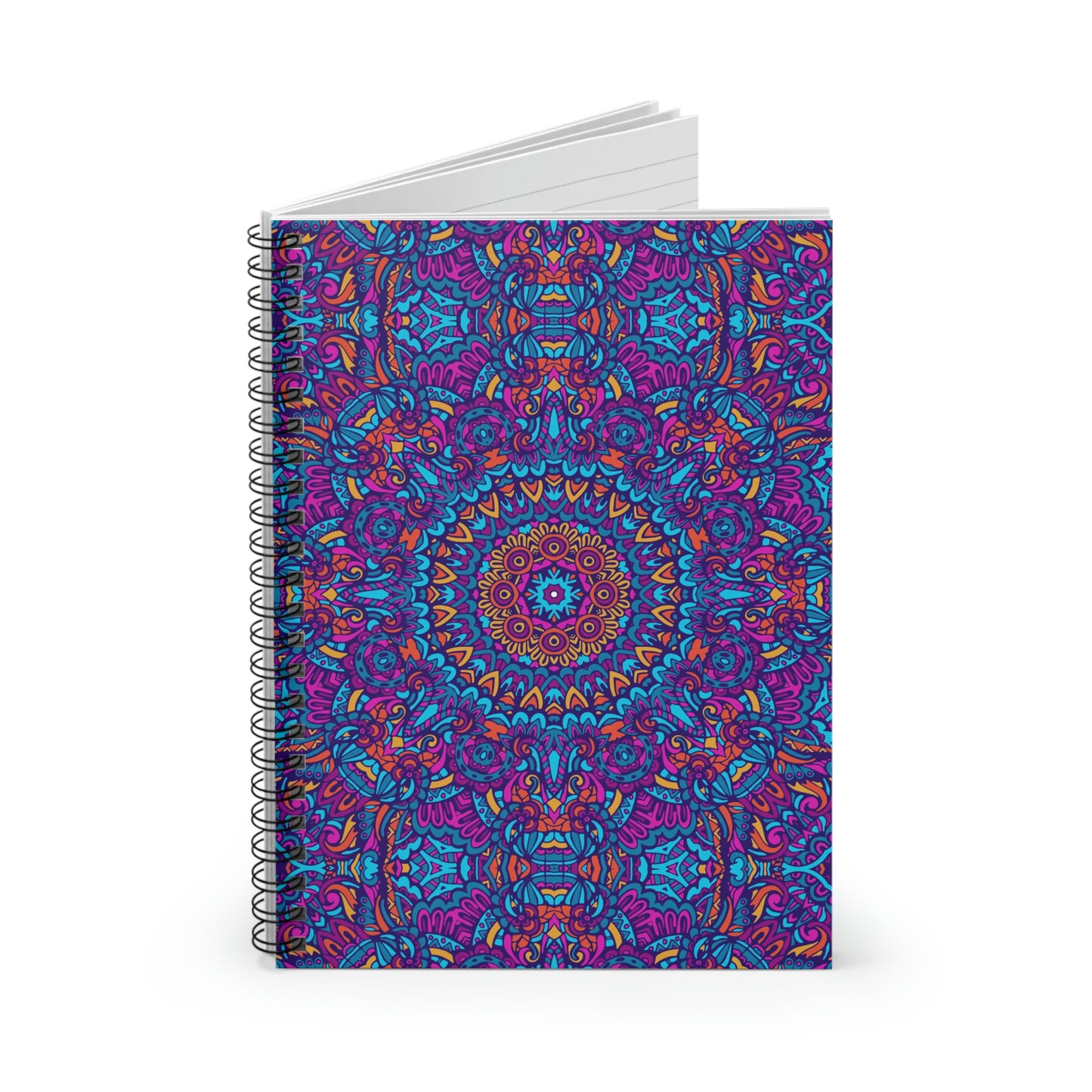 Mandala Blue Spiral Notebook - Ruled Line