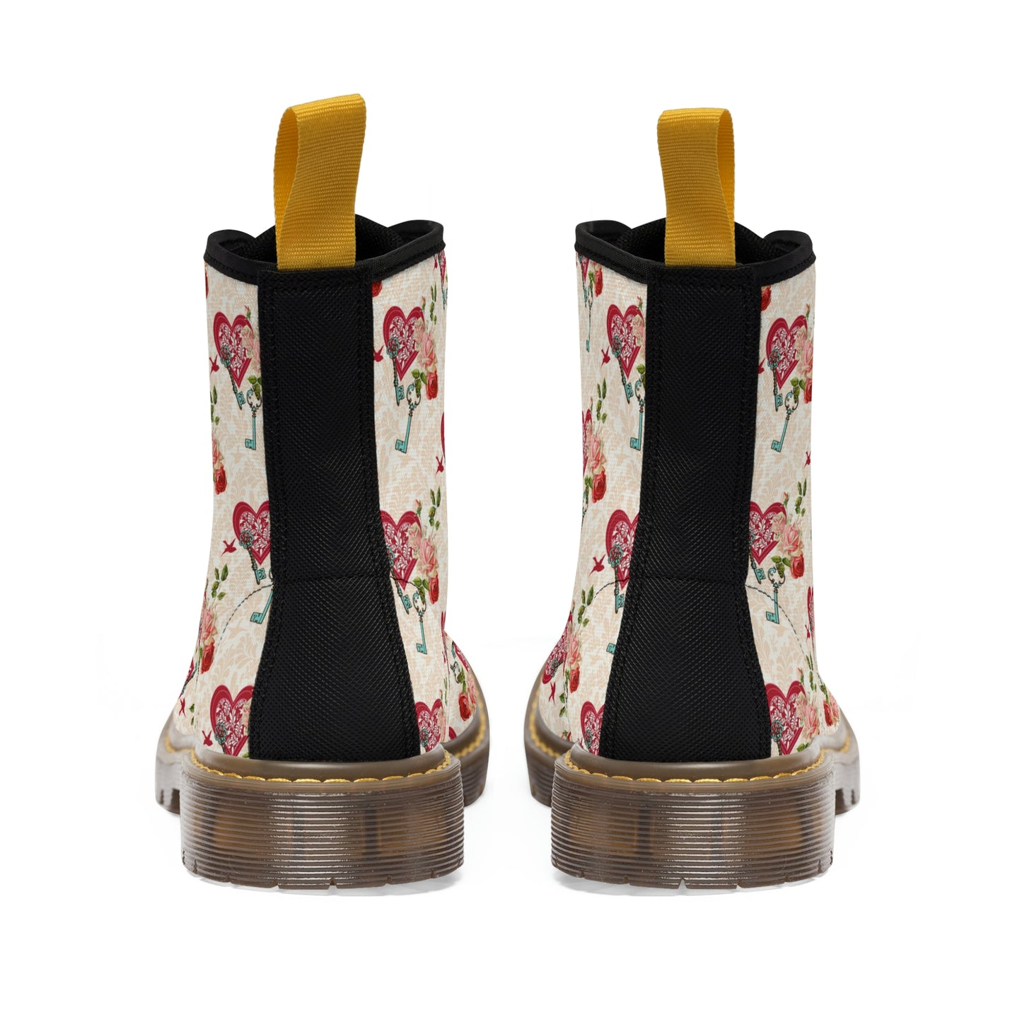 Valentine Yellow Women's Canvas Boots