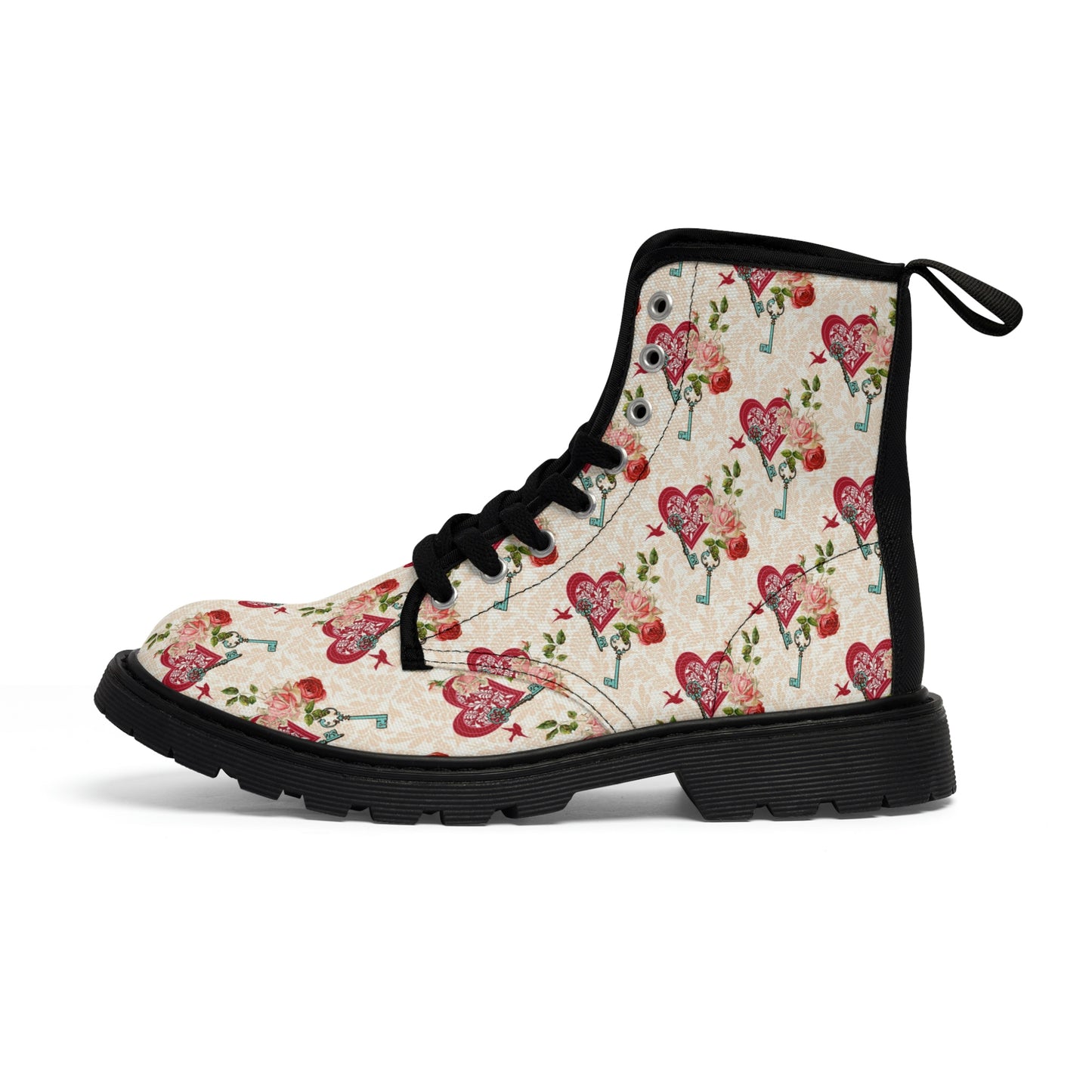 Valentine Yellow Women's Canvas Boots