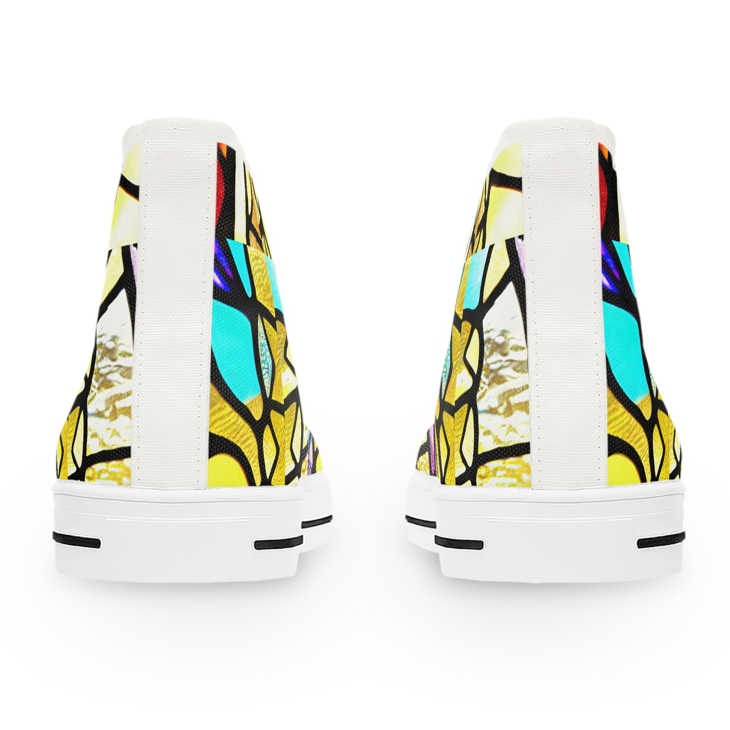 Mosaic Yellow Women's High Top Sneakers
