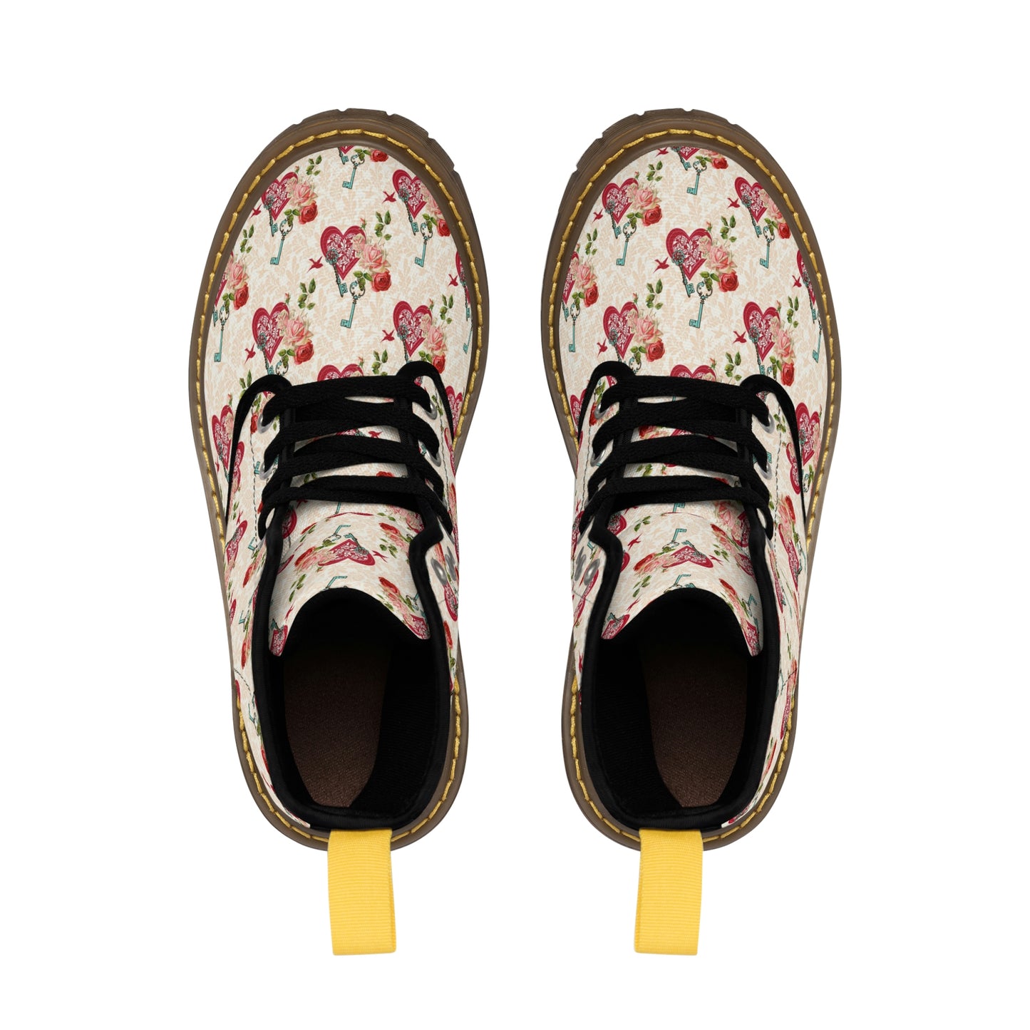 Valentine Yellow Women's Canvas Boots