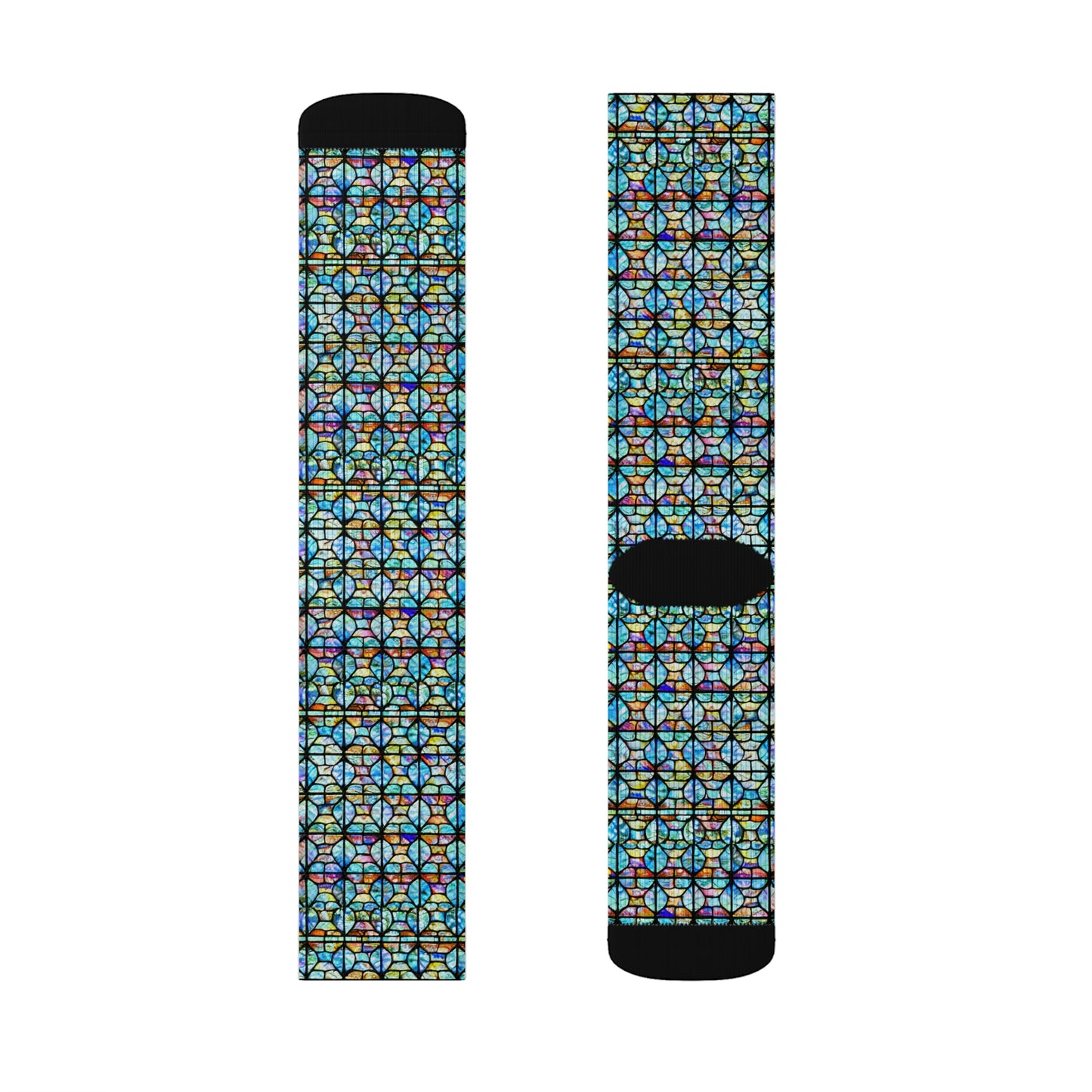 Mosaic Light Blue Sublimation Socks