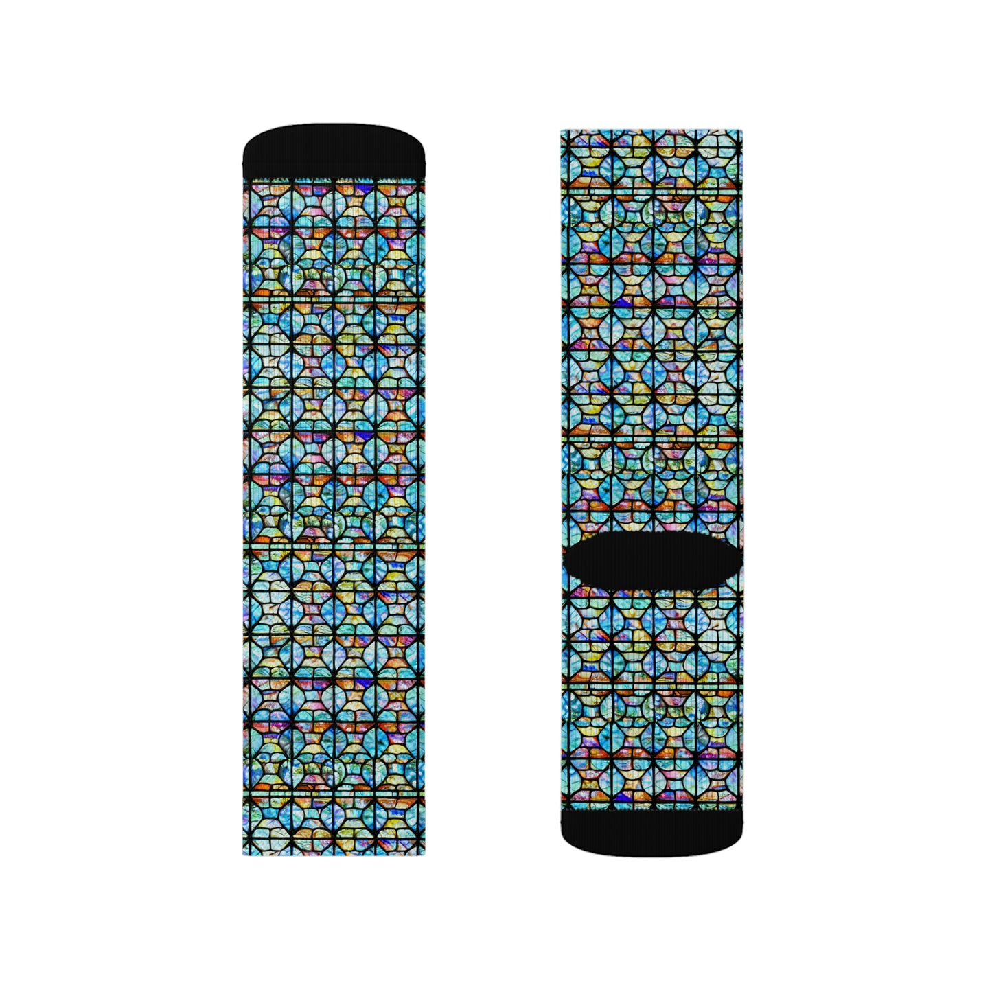 Mosaic Light Blue Sublimation Socks
