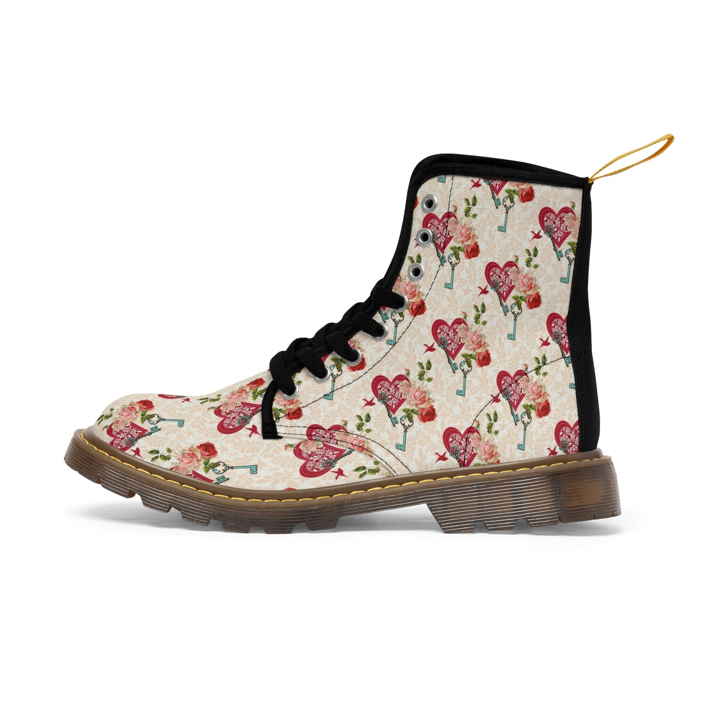Valentine Yellow Women's Canvas Boots