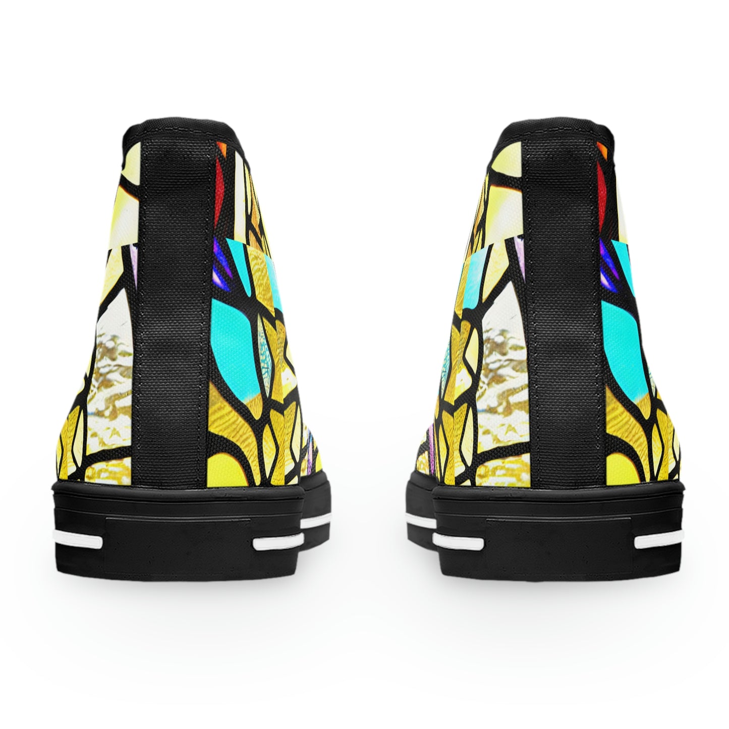 Mosaic Yellow Women's High Top Sneakers