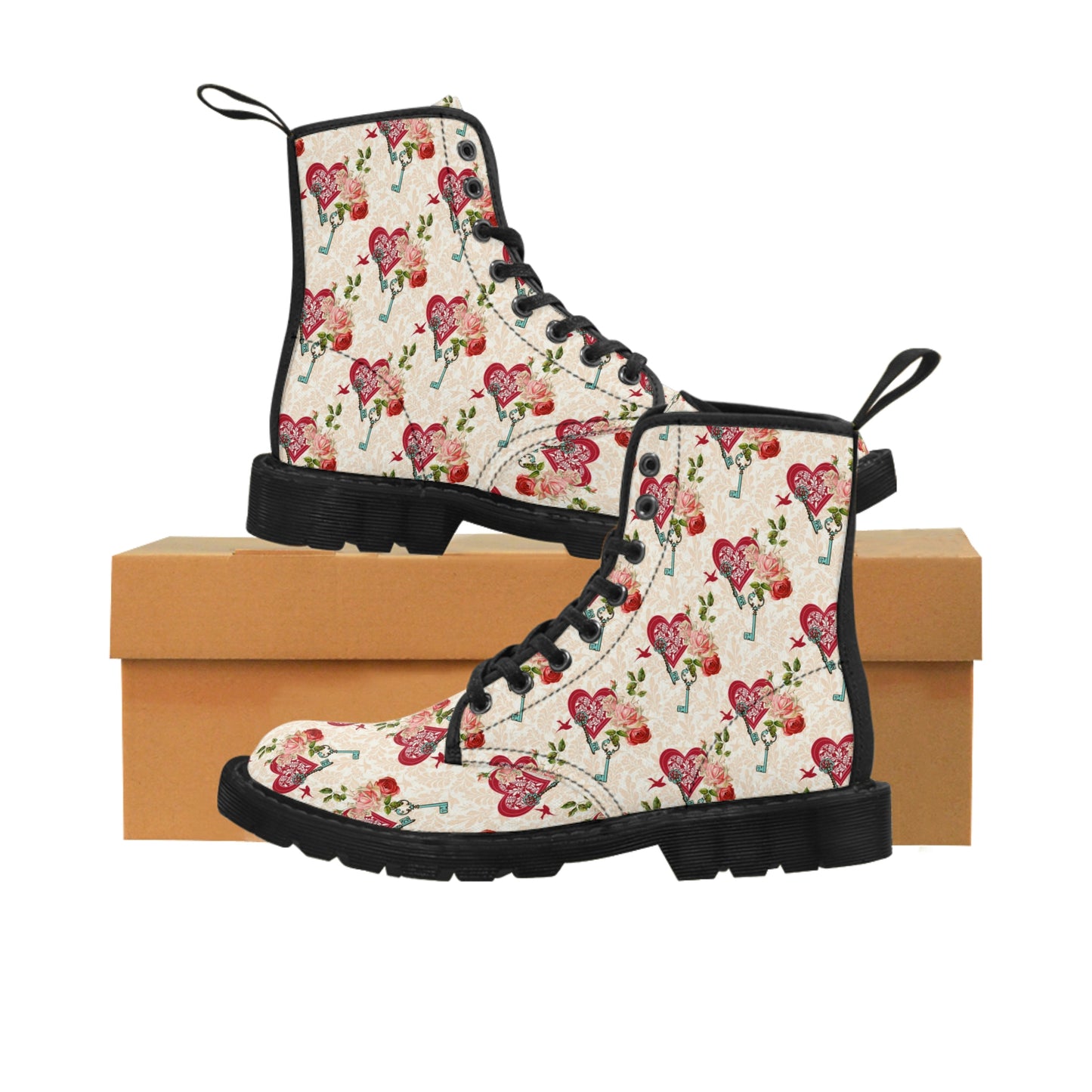 Valentine Yellow Women's Canvas Boots