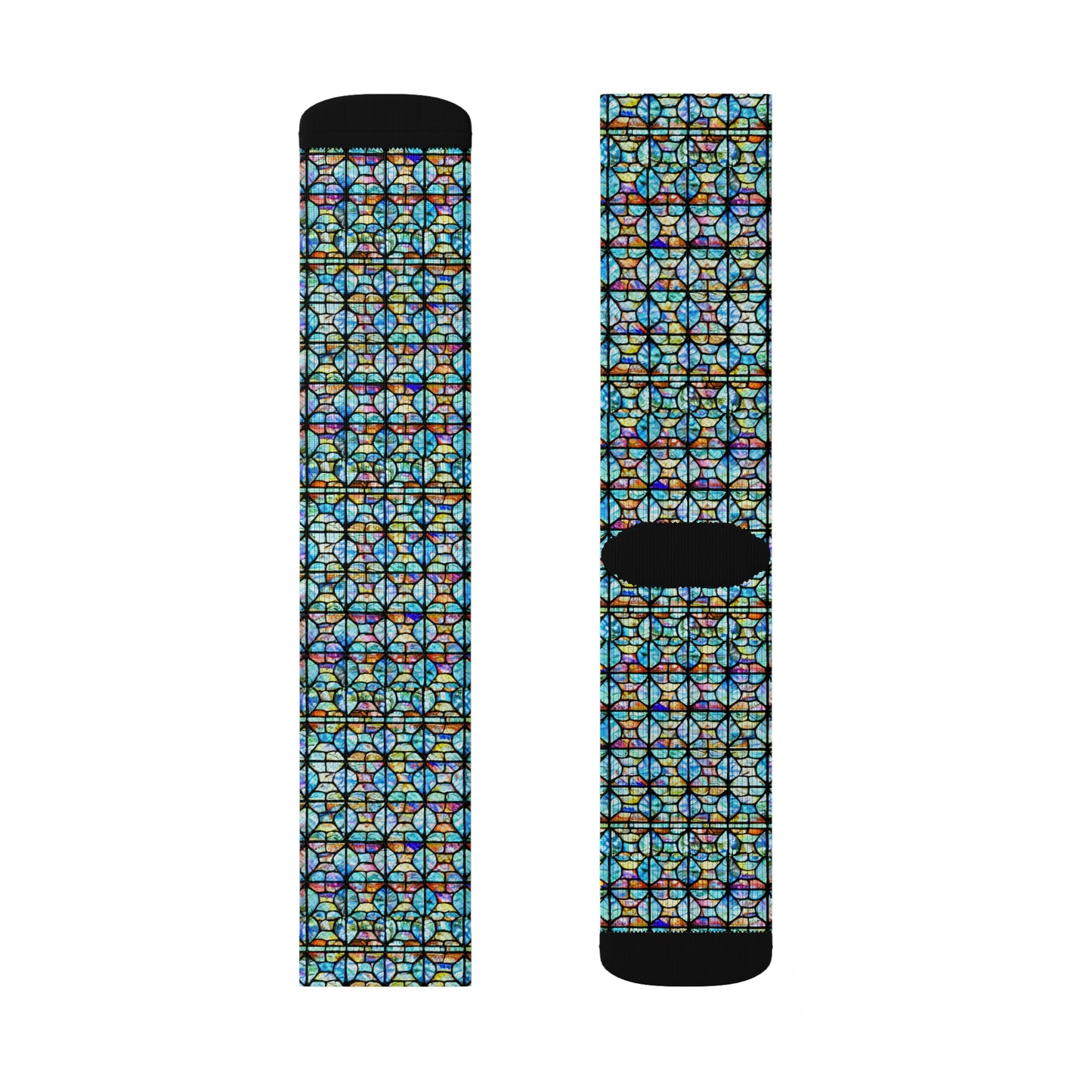 Mosaic Light Blue Sublimation Socks