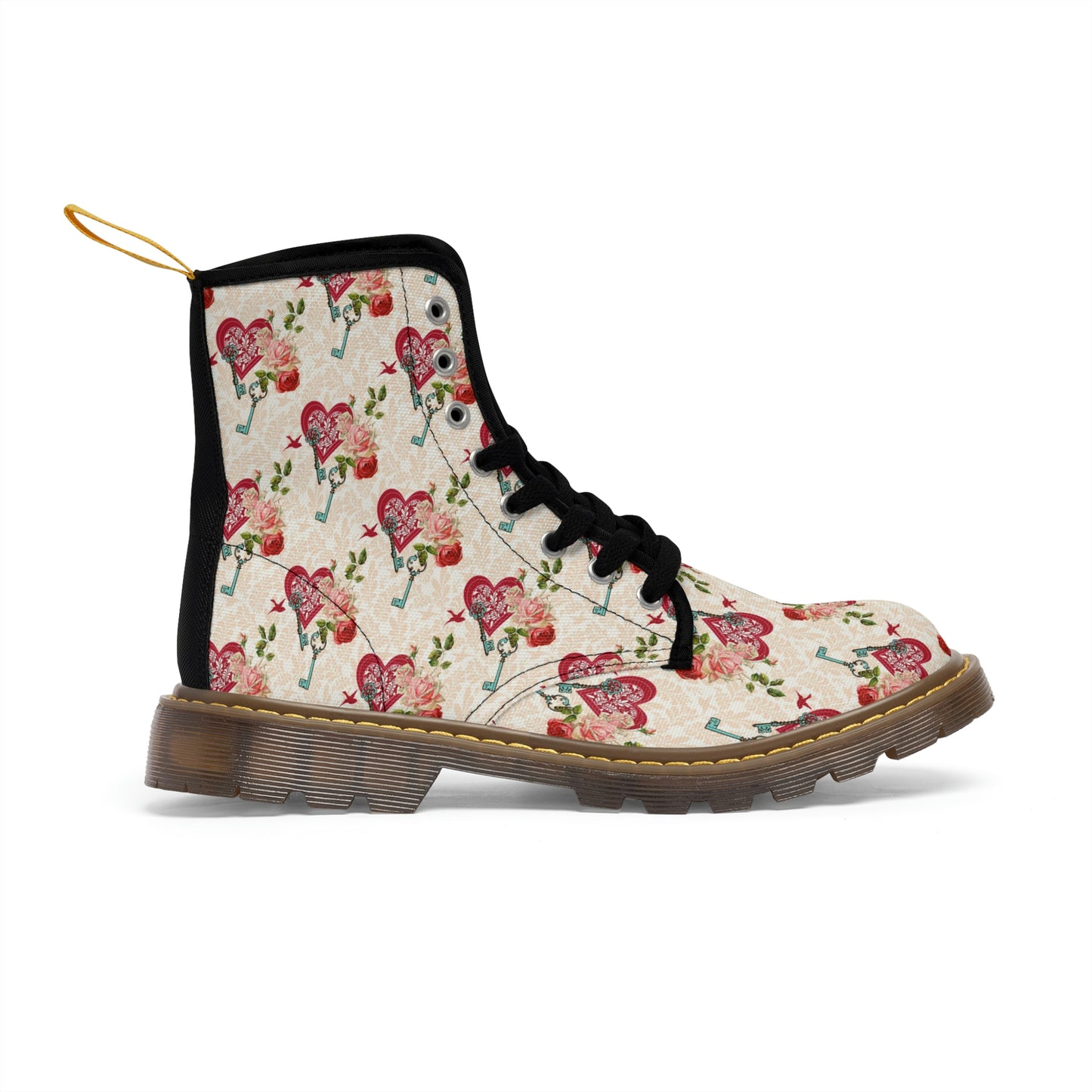 Valentine Yellow Women's Canvas Boots