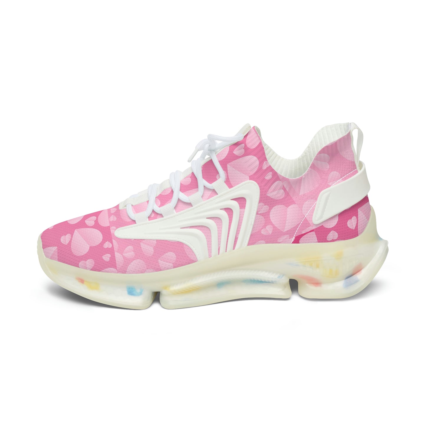 Light Pink Hearts Women's Mesh Sneakers