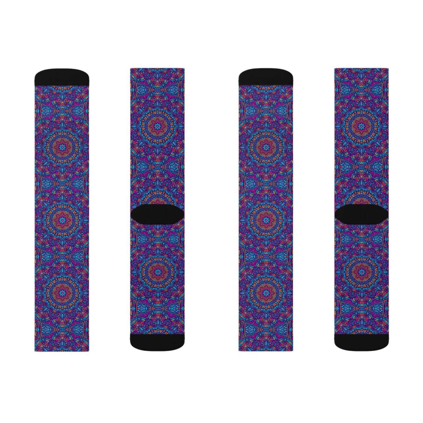 Mandala Blue Sublimation Socks