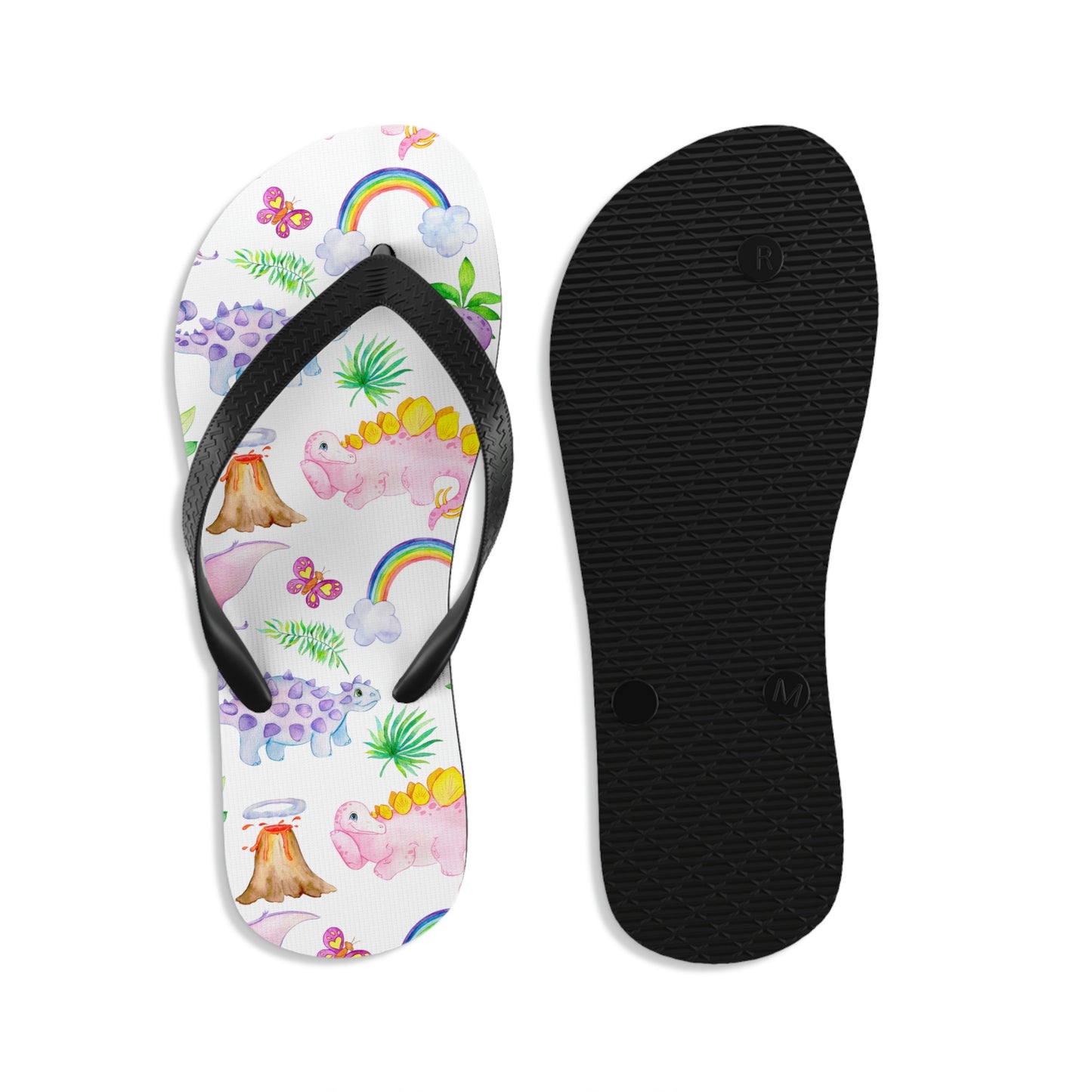 Dinosaur Pink Unisex Flip-Flops