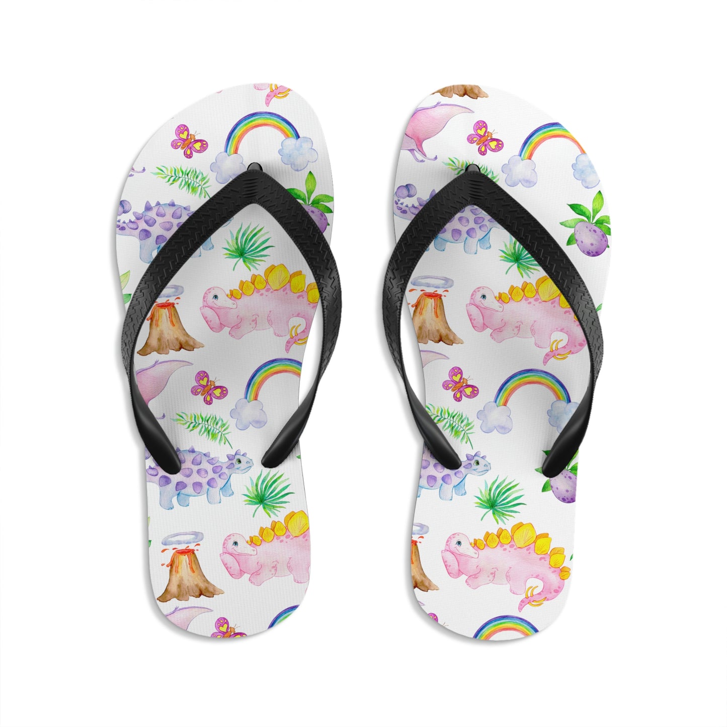 Dinosaur Pink Unisex Flip-Flops