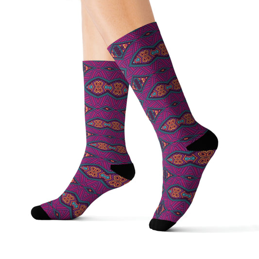 Mandala Purple Sublimation Socks