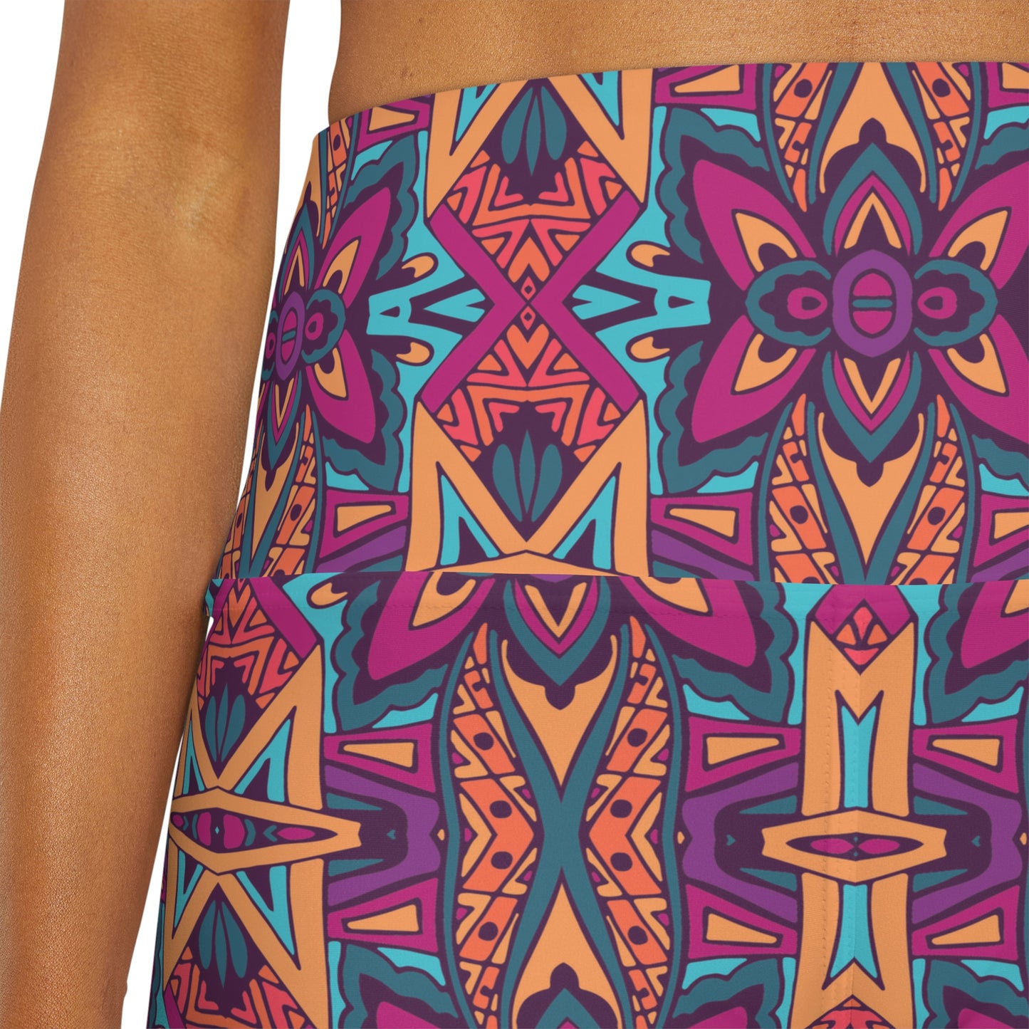 Mandala Multi High Waisted Yoga Shorts