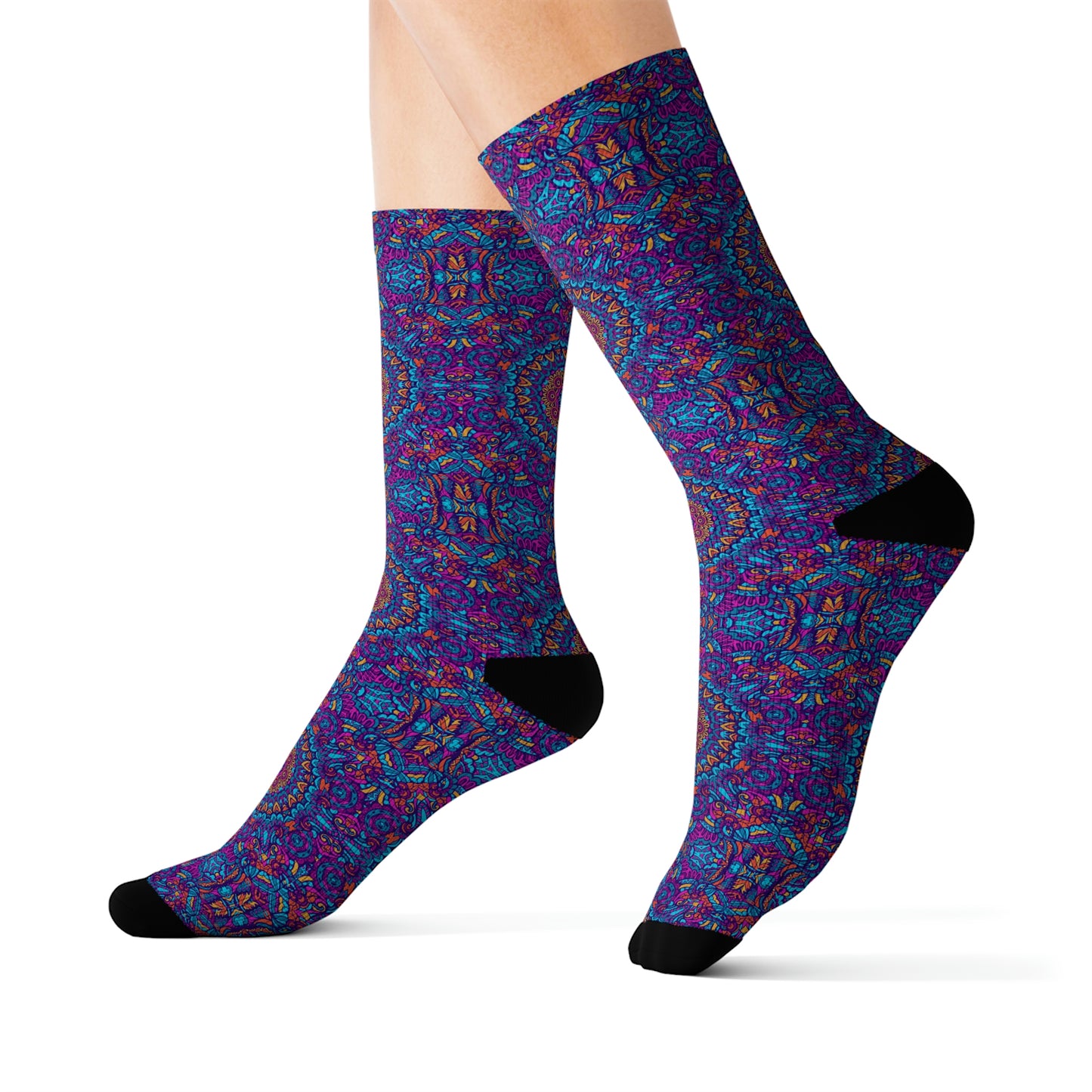 Mandala Blue Sublimation Socks