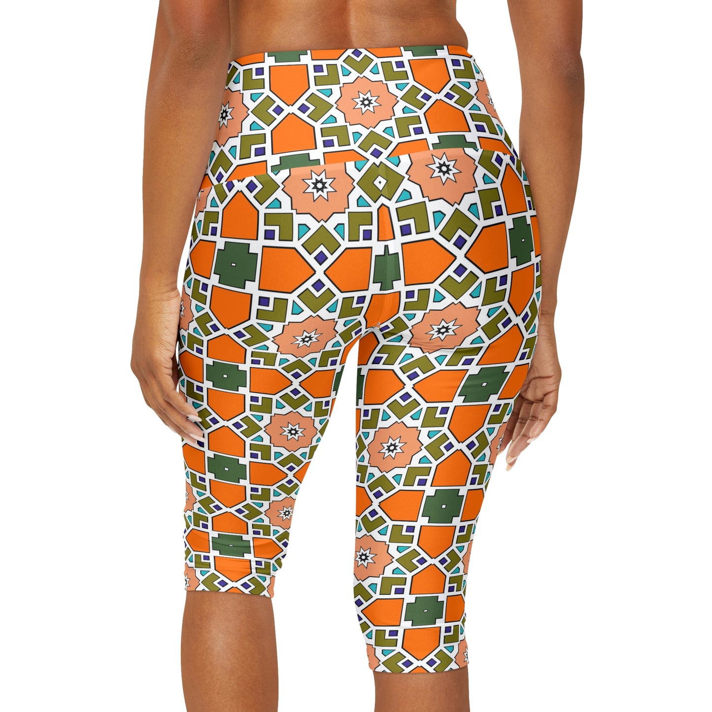 Orange Mix Yoga Capri Leggings