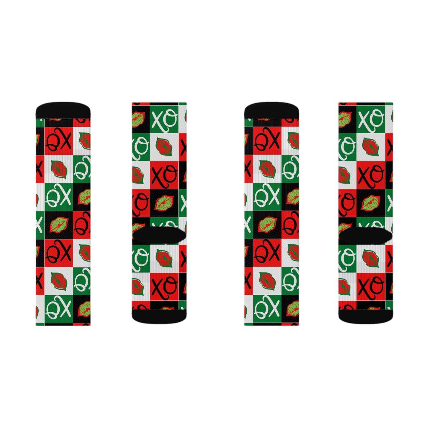 Hugs and Kisses xmas Sublimation Socks