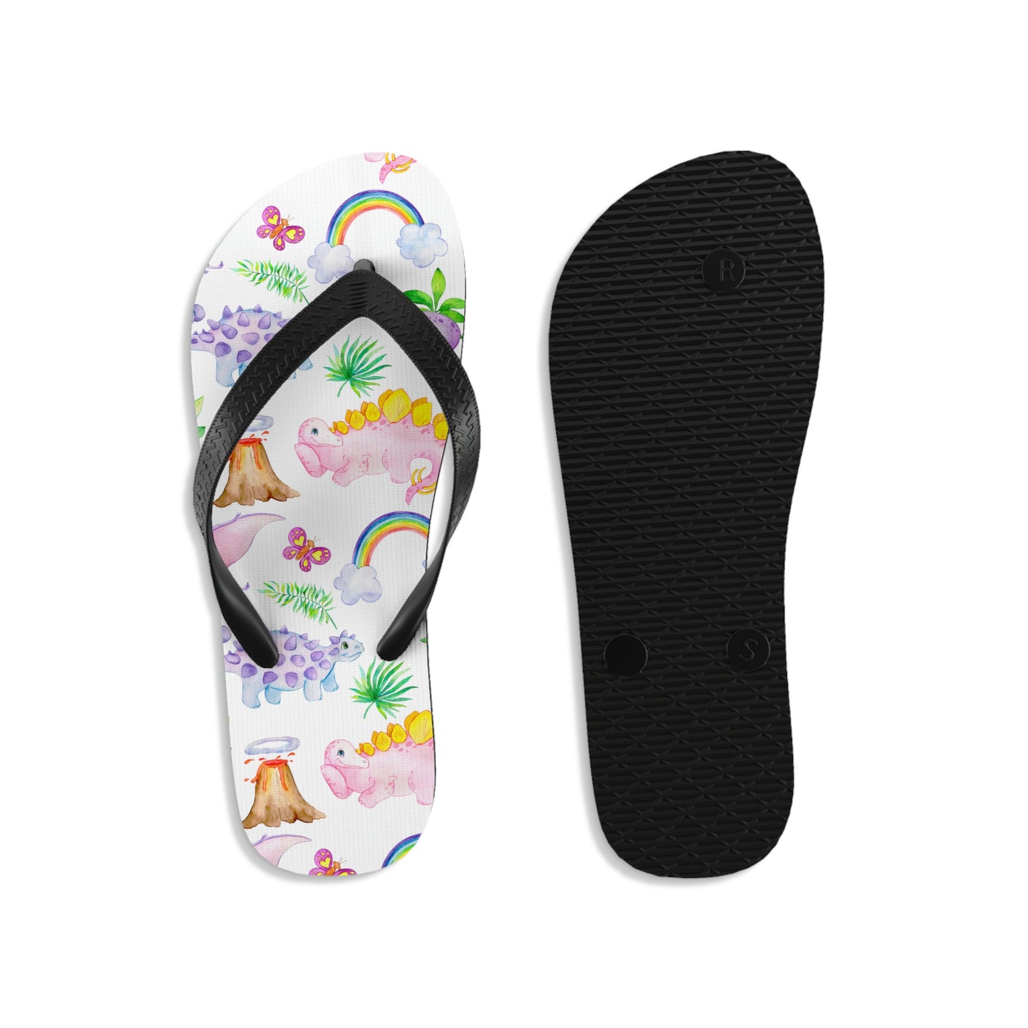 Dinosaur Pink Unisex Flip-Flops