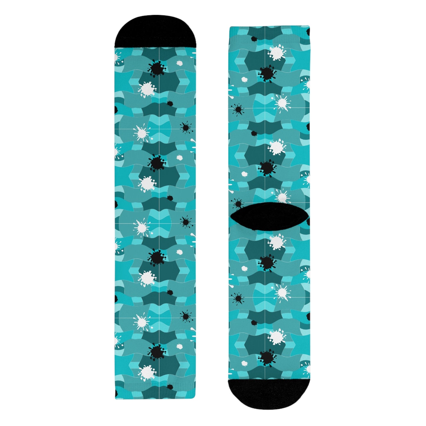 Blue Sublimation Crew Socks