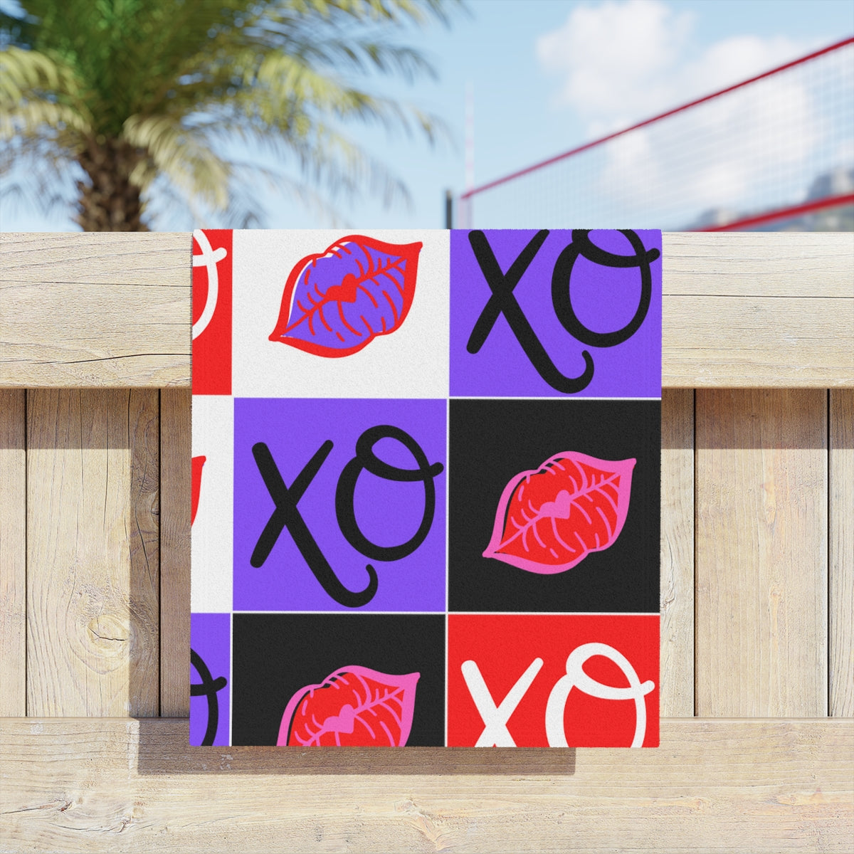 Hugs and Kisses Red Beach Towels