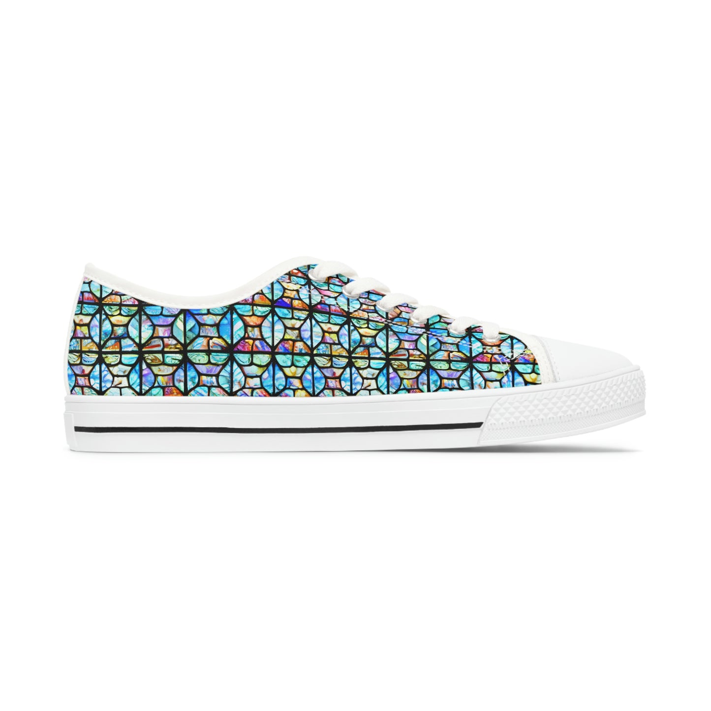 Mosaic Light Blue Women's Low Top Sneakers