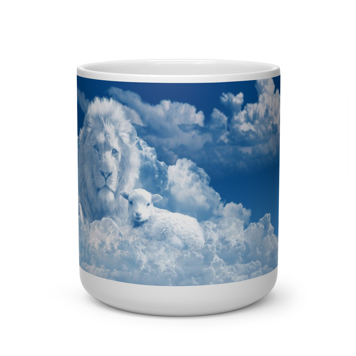 Lion Blue Heart Shape Mug