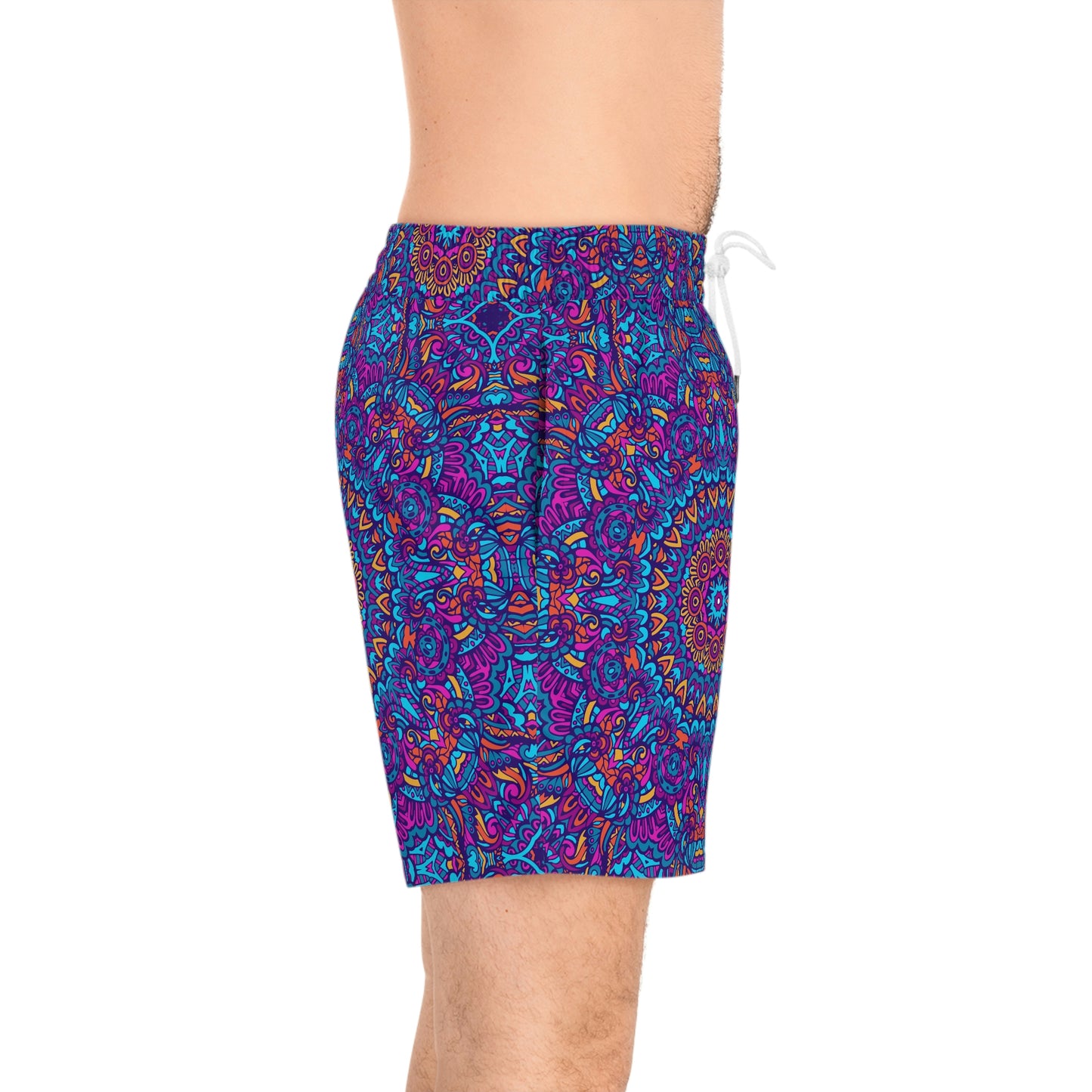 Mandala Blue Men's Mid-Length Swim Shorts