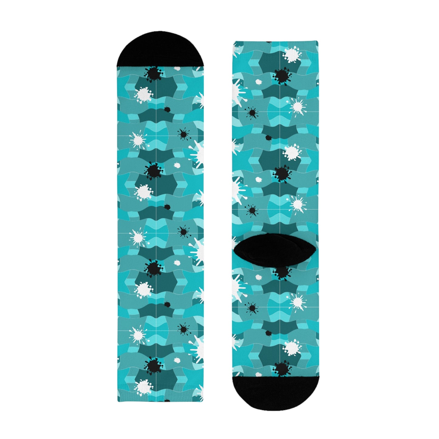 Blue Sublimation Crew Socks