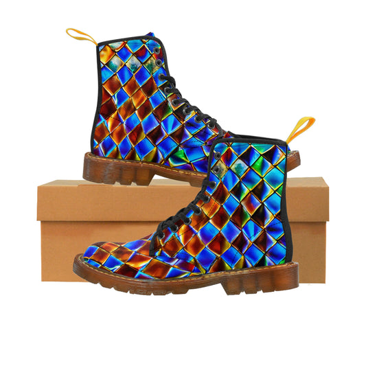 Mosaic Blue Women's Canvas Boots