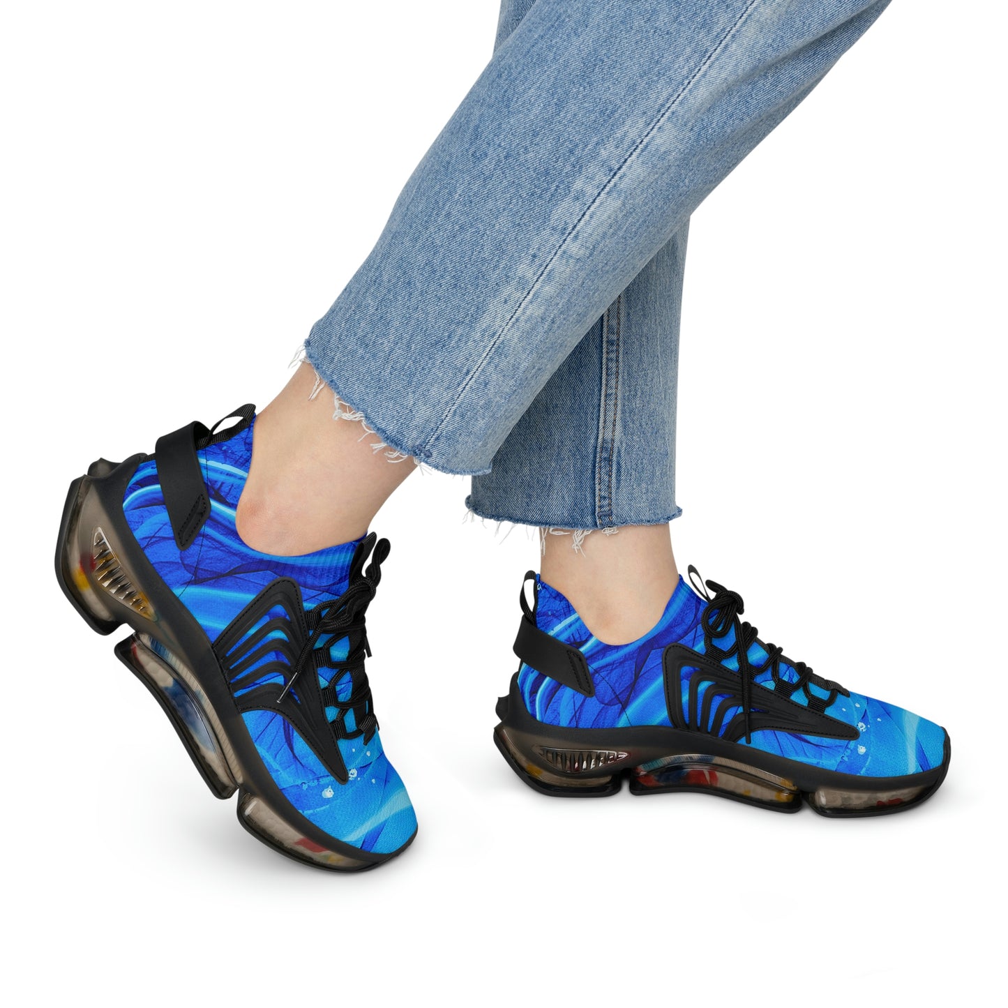 Marble Blue Women's Mesh Sneakers