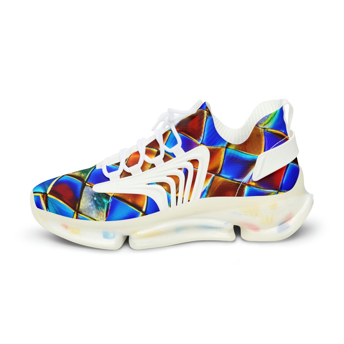 Mosaic Blue Men's Mesh Sneakers