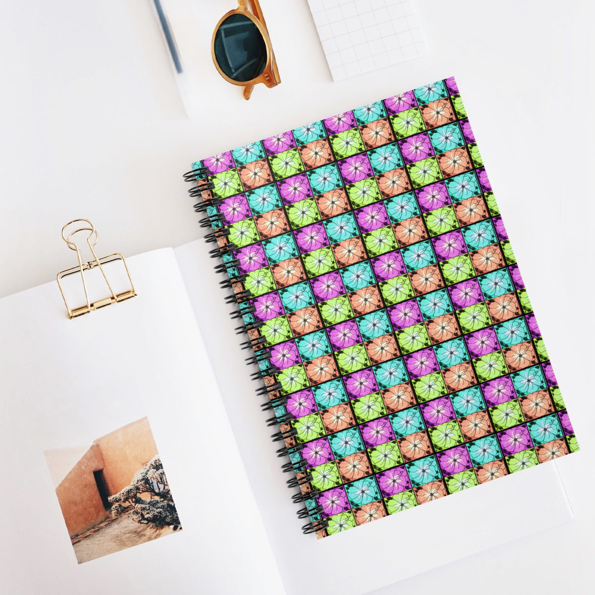 J1 Flower Spiral Notebook - Ruled Line