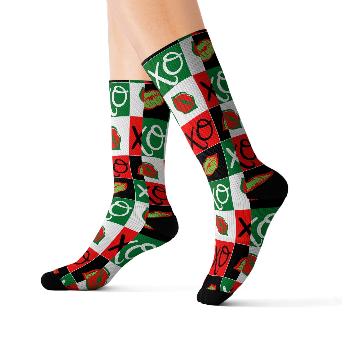 Hugs and Kisses xmas Sublimation Socks