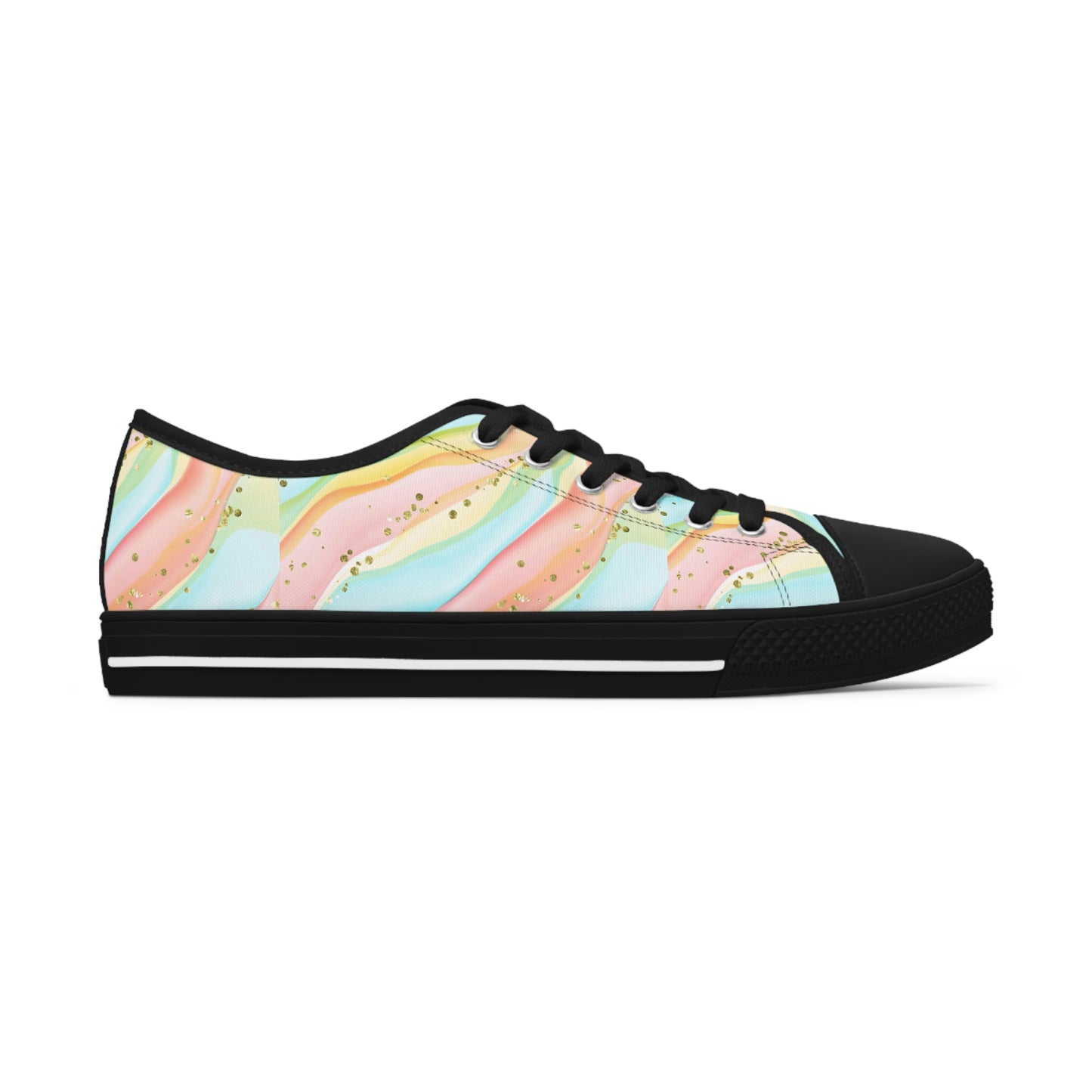 Glitter Orange Women's Low Top Sneakers