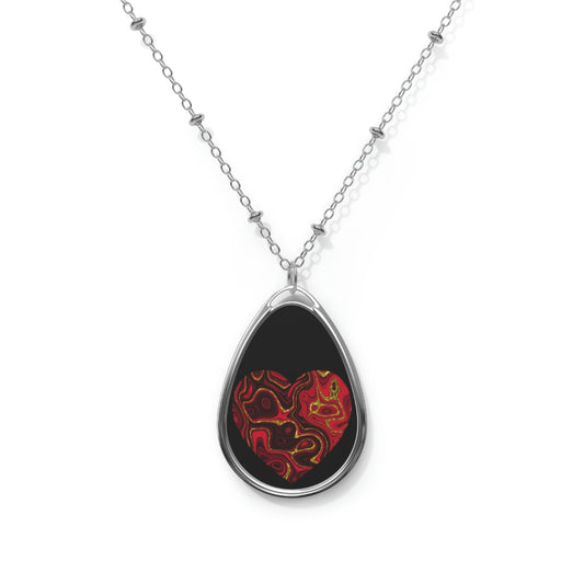 Heart Black Oval Necklace