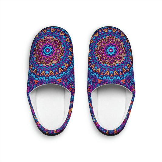 Blue Mandala Men's Indoor Slippers