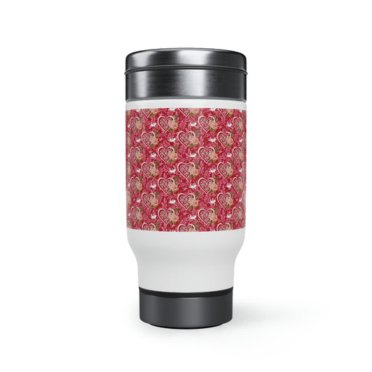 Valentine Stainless Steel Travel Mug with Handle, 14oz