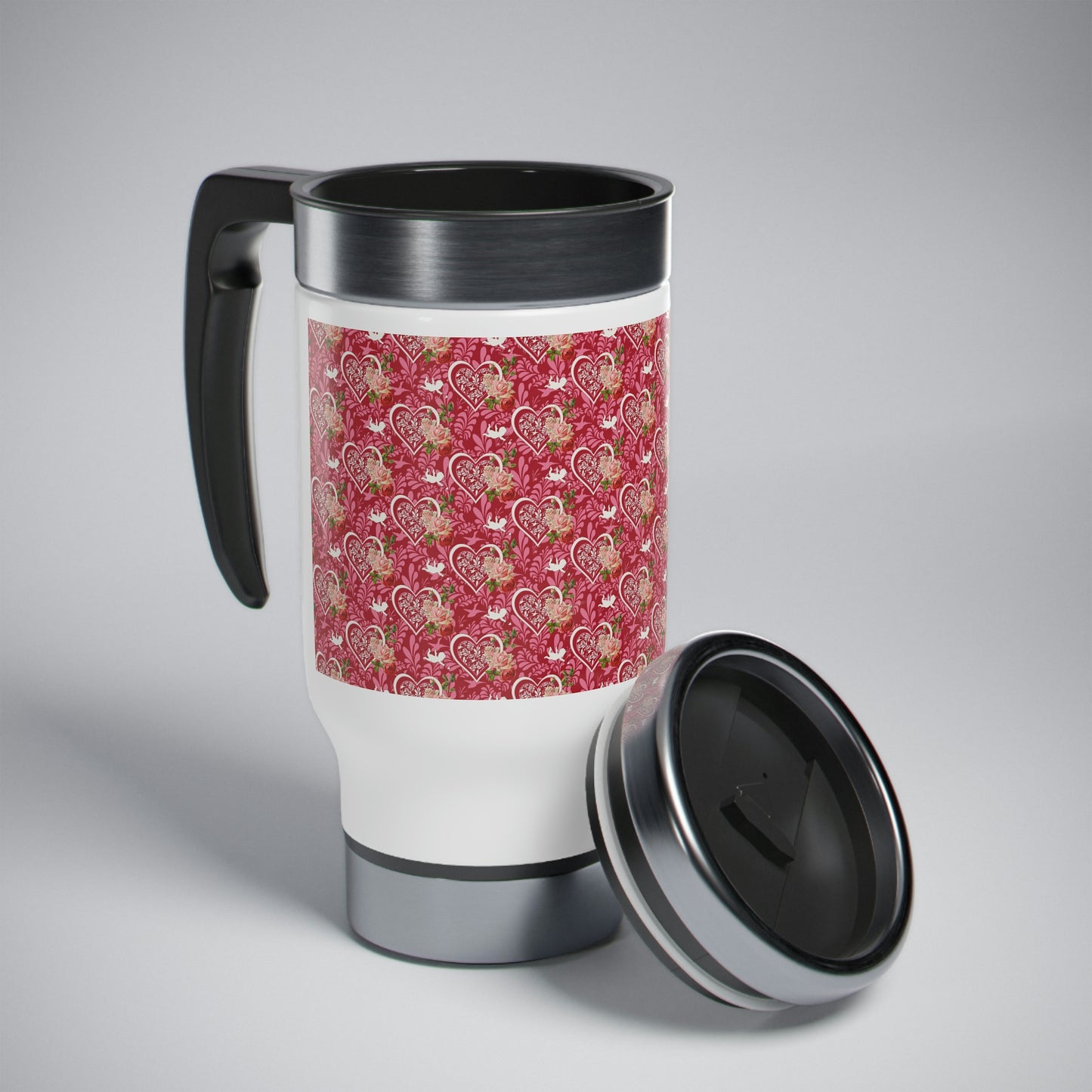 Valentine Stainless Steel Travel Mug with Handle, 14oz