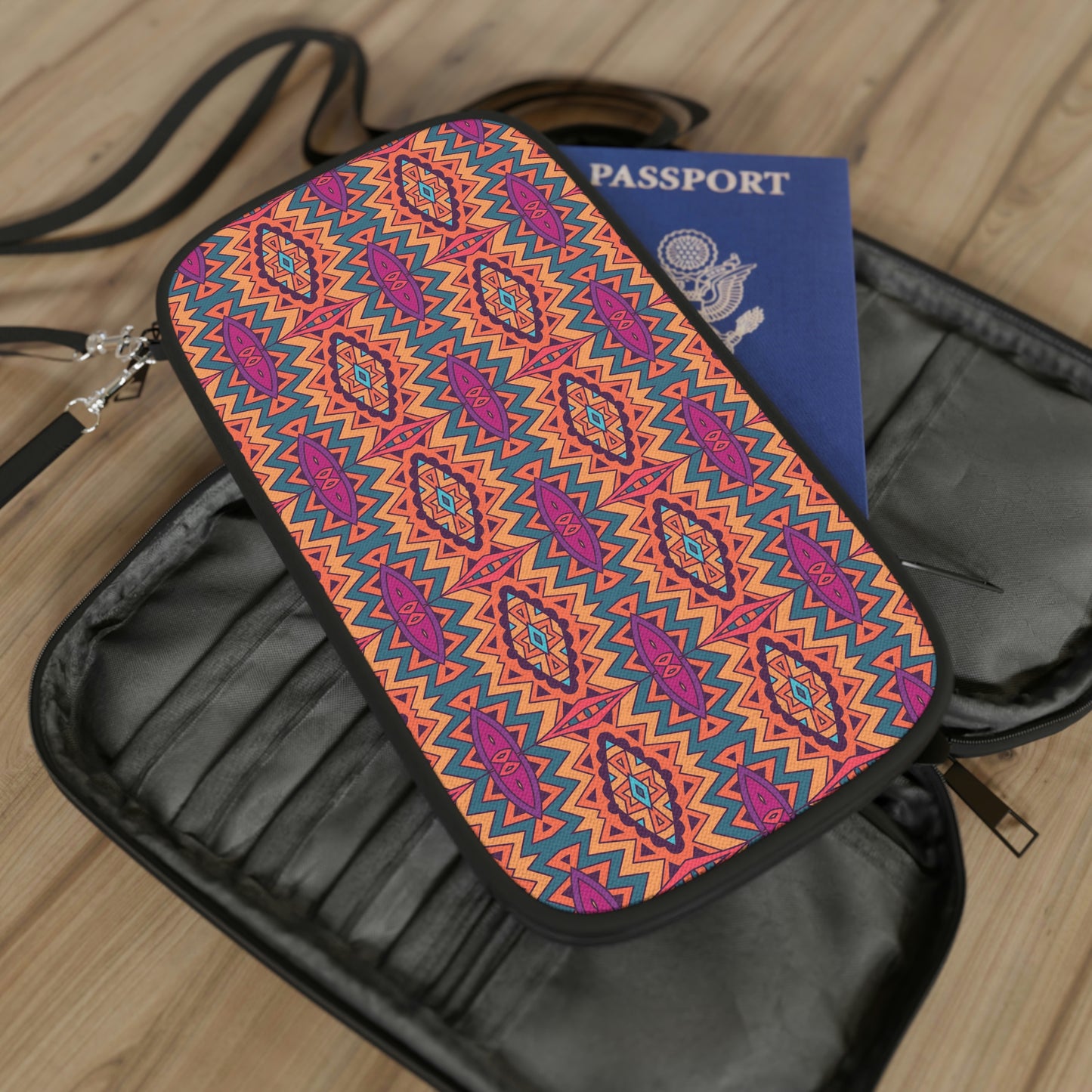 Orange Mandala Passport Wallet