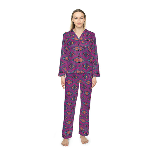 Mandala Purple Women's Satin Pajamas