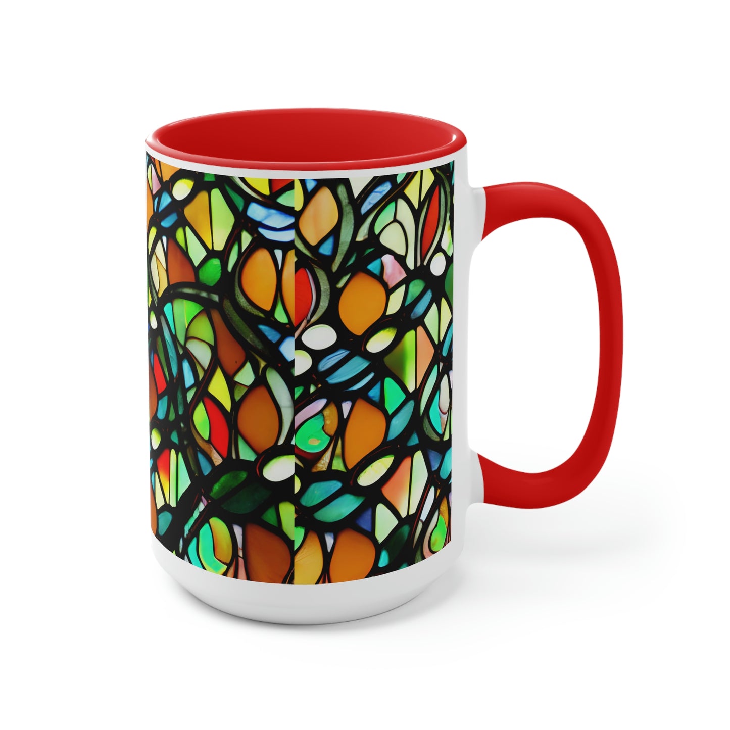 Mosaic Two-Tone Coffee Mugs, 15oz