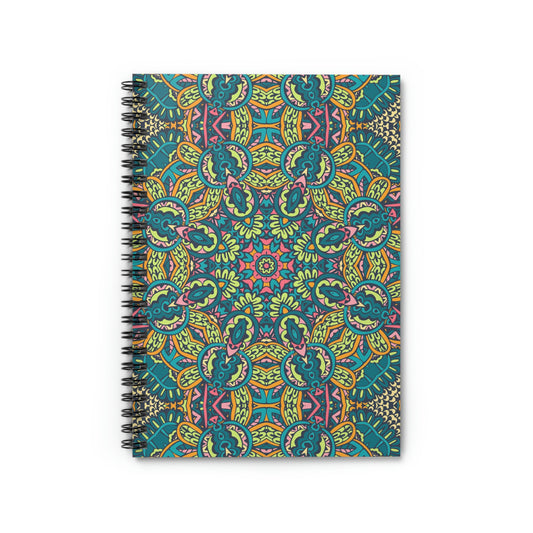 Mandala Green Spiral Notebook - Ruled Line