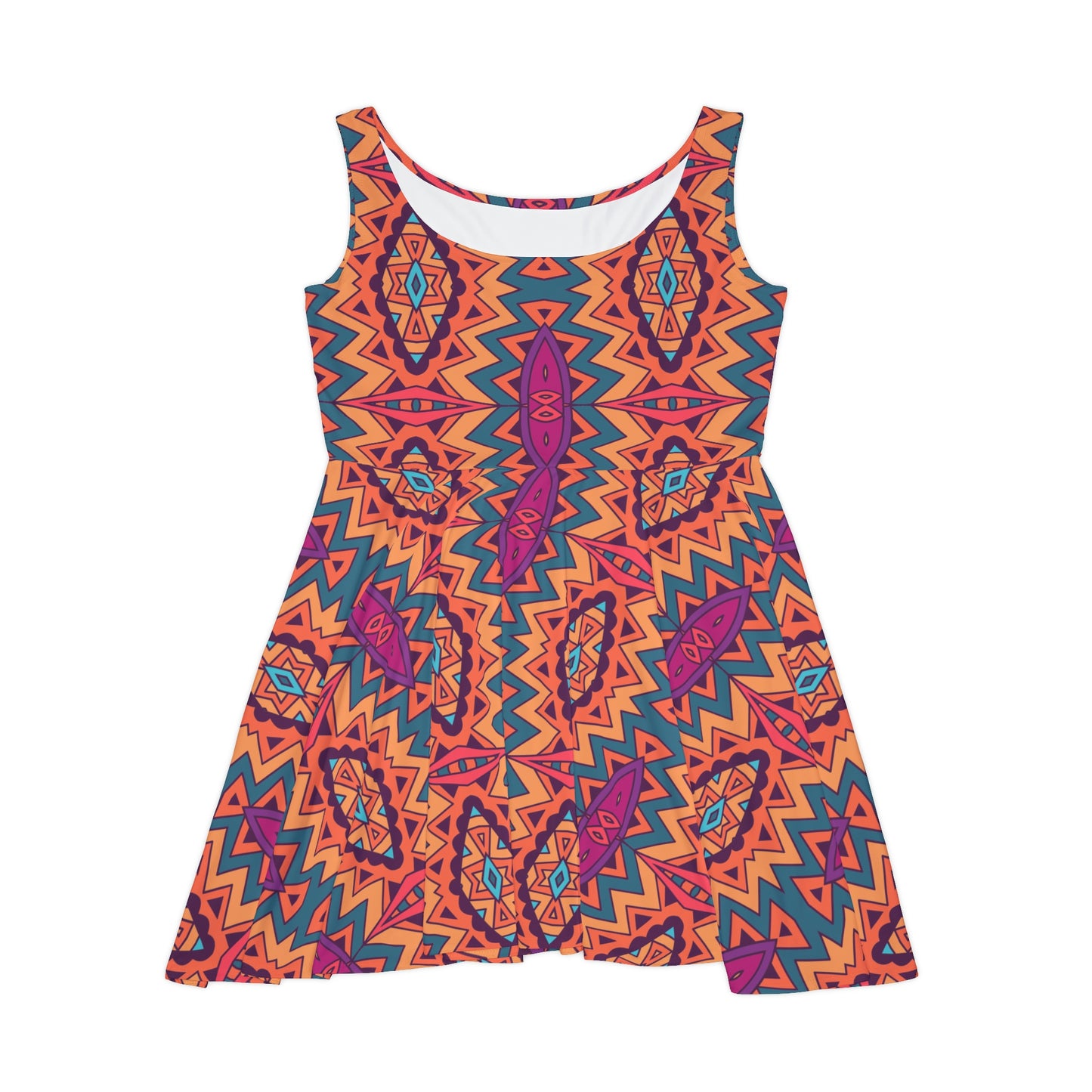 Mandala  Orange Women's Skater Dress