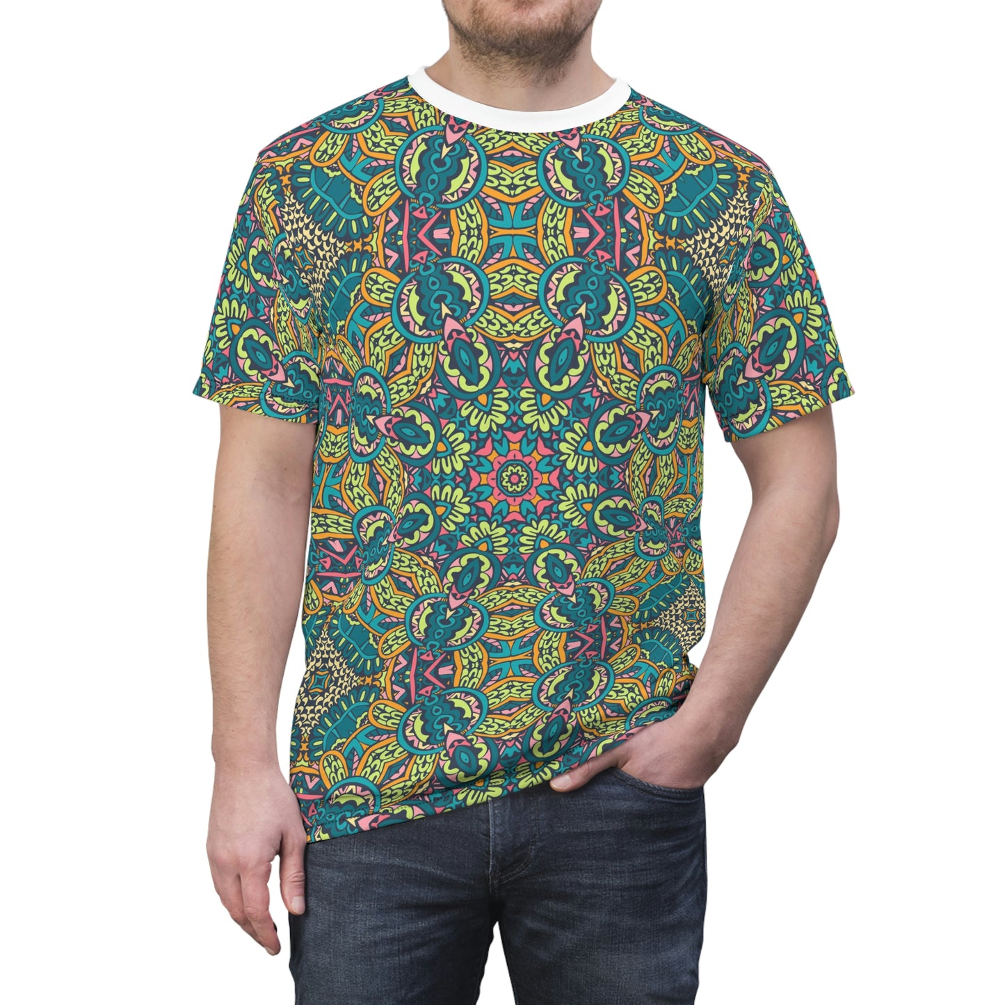 Mandala Green Unisex Cut & Sew Tee