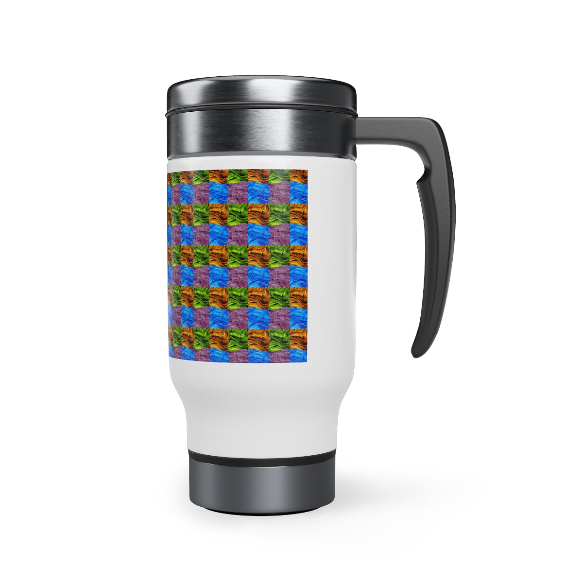 Marble Stainless Steel Travel Mug with Handle, 14oz