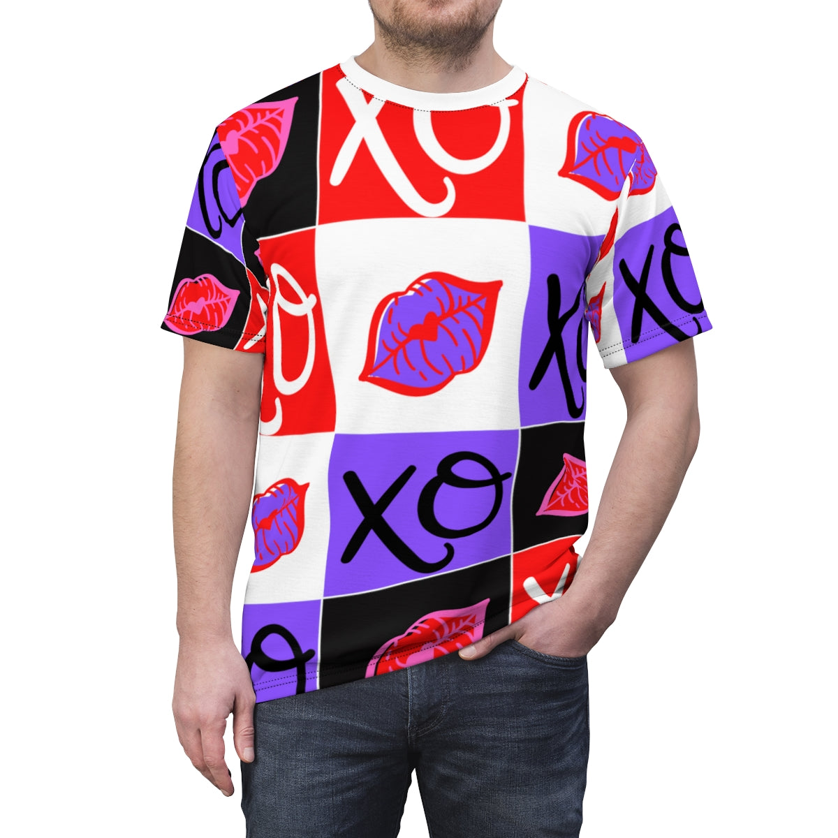 Hugs and kisses Red Unisex Cut & Sew Tee