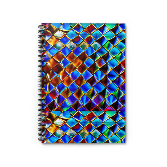 Mosaic Blue Spiral Notebook - Ruled Line