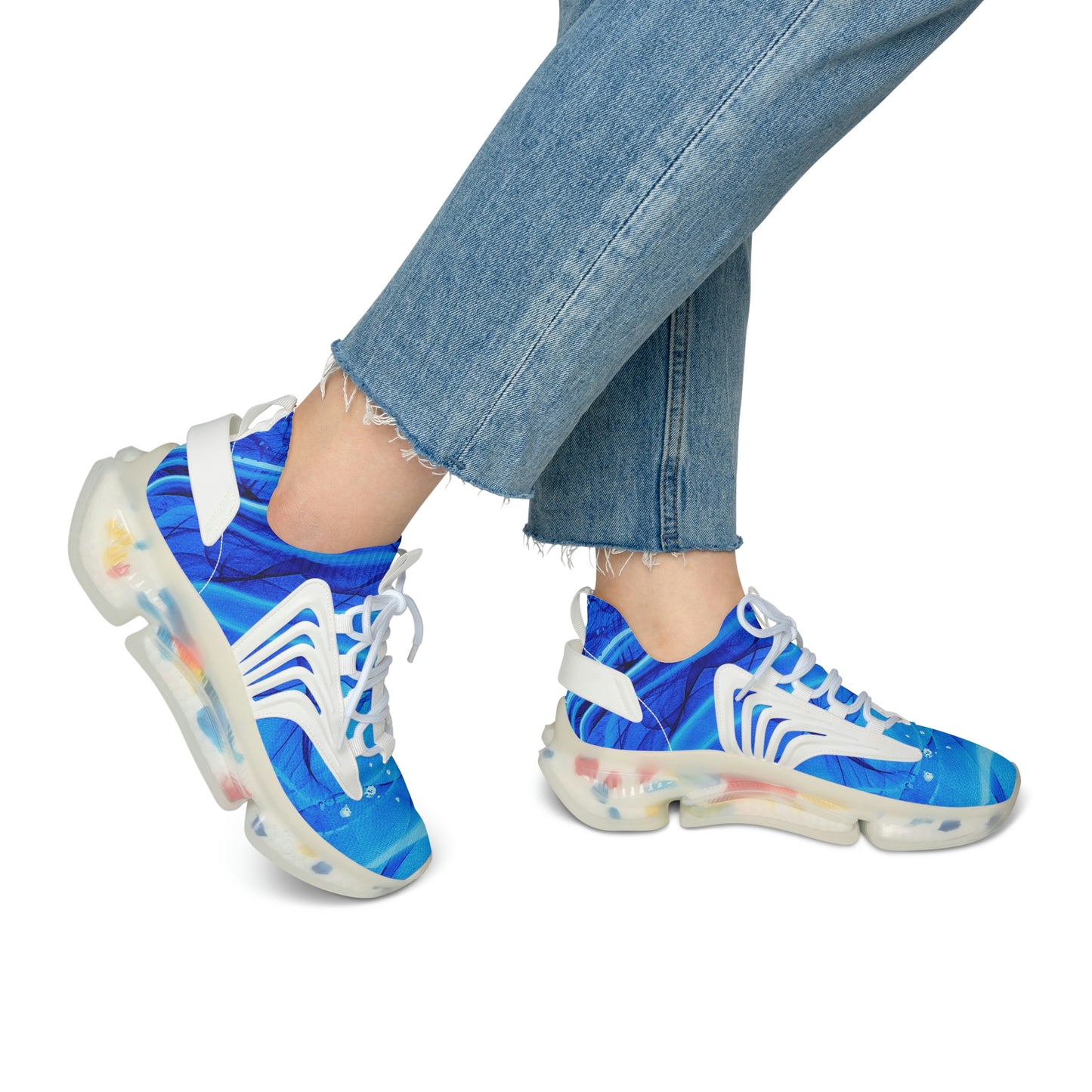 Marble Blue Women's Mesh Sneakers