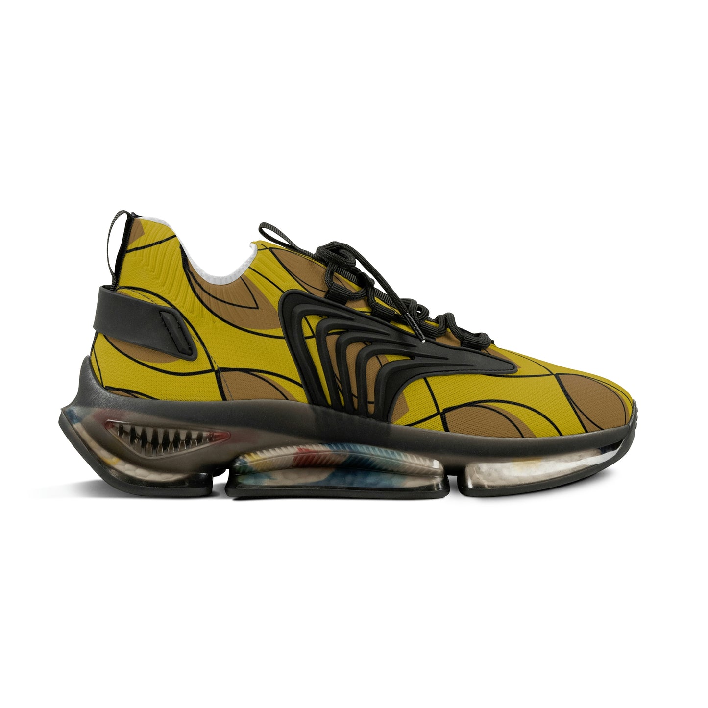 Yellow Brown Men's Mesh Sneakers