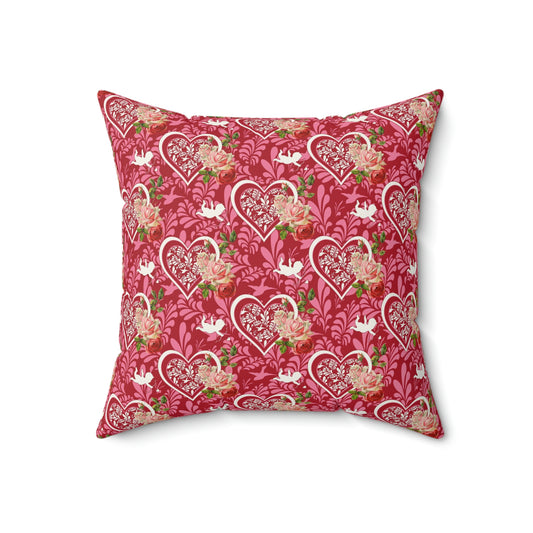 Valentine Spun Polyester Square Pillow